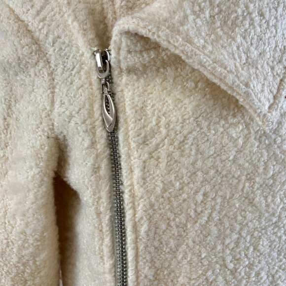 Glamorous Off-White Wool Blend Asymmetrical Coat - XS - Picture 5 of 10